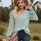 Full Size Round Neck Puff Sleeve Blouse