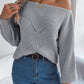 NotSoBasic Openwork Long Sleeve Sweater