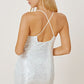 Women's DentaCosmo Sequin Spaghetti Strap Mini Wrap Dress