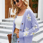 Flower Pattern Button Front Cardigan