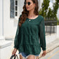 Swiss Dot Flounce Sleeve Blouse