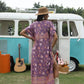 Printed Tie Neck Short Sleeve Dress