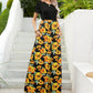 Full Size Printed Round Neck Short Sleeve Maxi Dress
