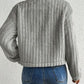 Fuzzy Button Up Collared Neck Jacket