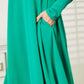 Zenana Full Size Teal Long Sleeve Flare Dress with Pockets