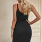 Women's Ribbed Sleeveless V-Neck Dress