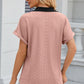 Eyelet Johnny Collar Short Sleeve T-Shirt