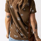 SO CHIC Full Size Dandelion Print Round Neck Tee