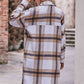 Full Size Plaid Dropped Shoulder Longline Jacket