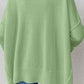Slit V-Neck Dropped Shoulder Sweater
