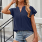 Notched Cap Sleeve T-Shirt