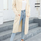 Open Front Pocketed Cardigan