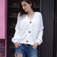 Women's TrendiStyles Rib-Knit Balloon Sleeve Cardigan