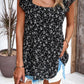 Printed Square Neck Cap Sleeve Blouse
