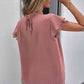 Polka Dot Smocked Flutter Sleeve Blouse
