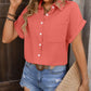 Textured Pocketed Button Up Shirt