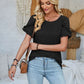 Frill Round Neck Petal Sleeve Blouse