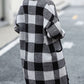 Plaid Dropped Shoulder Cardigan with Pocket