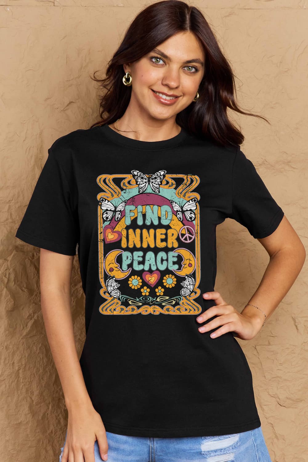 Simply Love Full Size FIND INNER PEACE Graphic Cotton T-Shirt