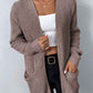 ZeldaMarie Rib-Knit Open Front Pocketed Cardigan