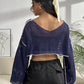 Contrast Patches Long Sleeve Cropped Knit Top