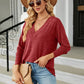 Full Size V-Neck Long Sleeve T-Shirt