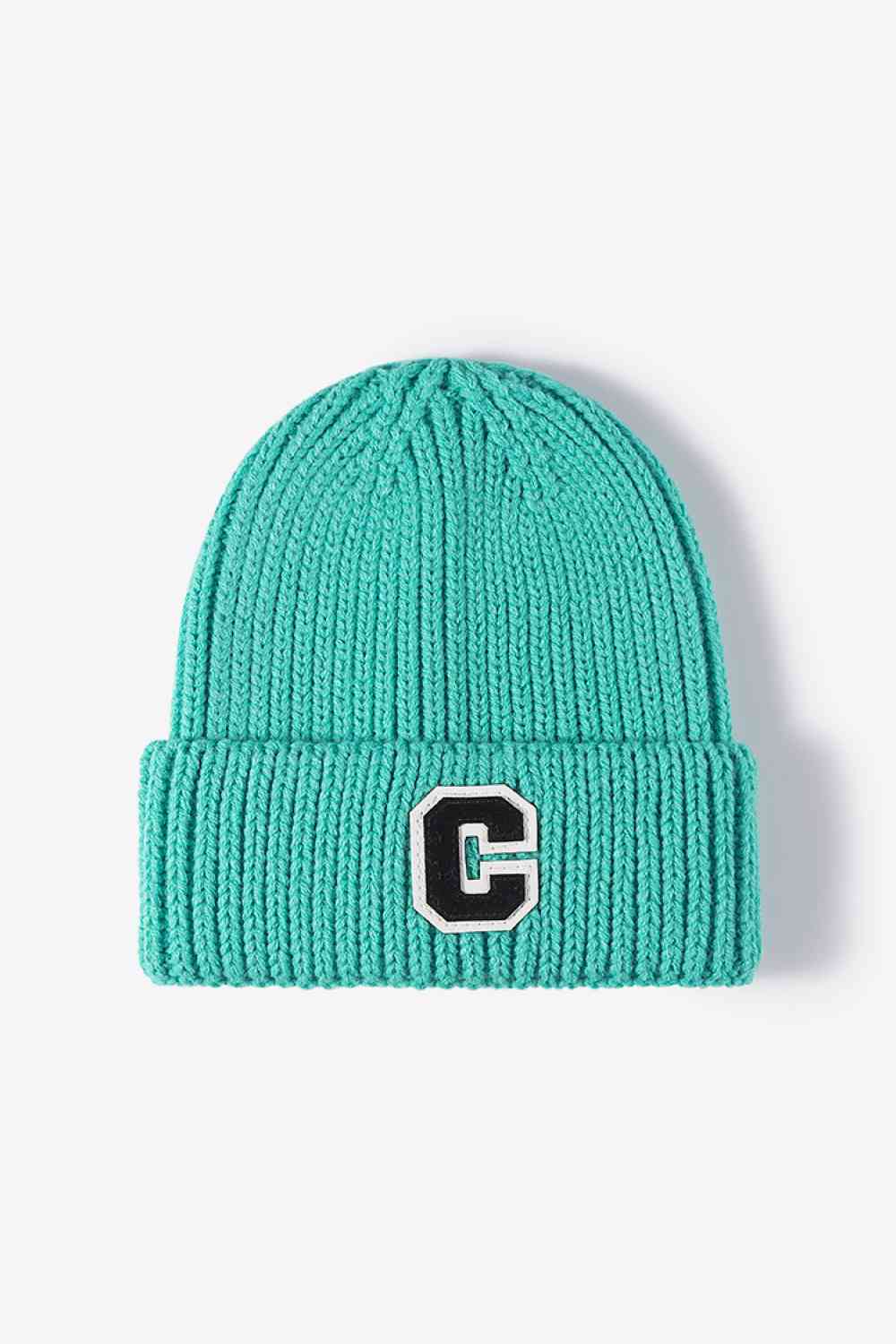 CHIC HATZ Letter C Patch Cuffed Beanie