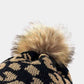 BeanieHatz Black Leopard Pom-Pom Cuffed Beanie