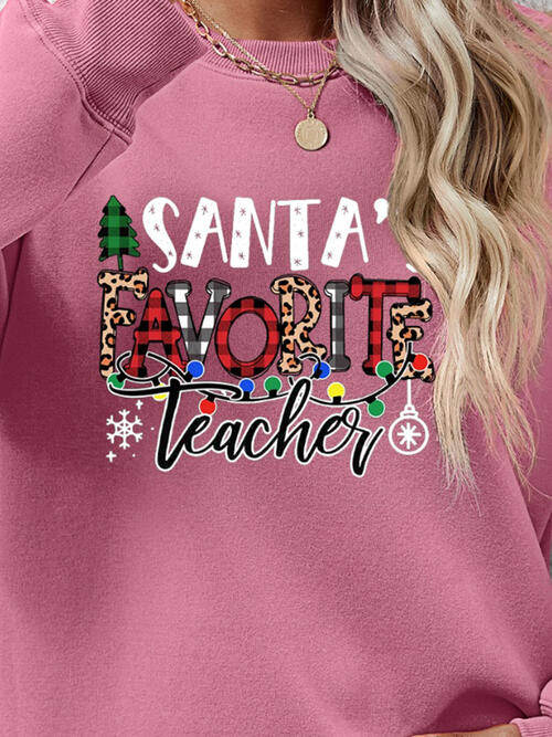 Christmas Themed Letter Graphic Sweatshirt