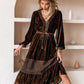 Drawstring V-Neck Crochet Dress