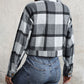 Plaid Button Up Drop Shoulder Cropped Jacket