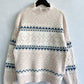 CozyWonders Geometric Mock Neck Dropped Shoulder Sweater