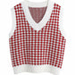 Houndstooth V-Neck Sweater Vest