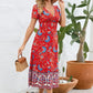 Printed Surplice Short Sleeve Dress
