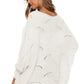 Full Size Round Neck Long Sleeve Openwork Sweater