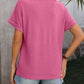 Eyelet Notched Short Sleeve T-Shirt