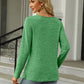 Full Size Square Neck Long Sleeve Slit T-Shirt