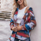 Full Size Geometric Dropped Shoulder Jacket with Pockets