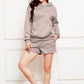 Drop Shoulder Long Sleeve Hoodie and Shorts Set