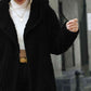Open Front Ribbed Hooded Coat