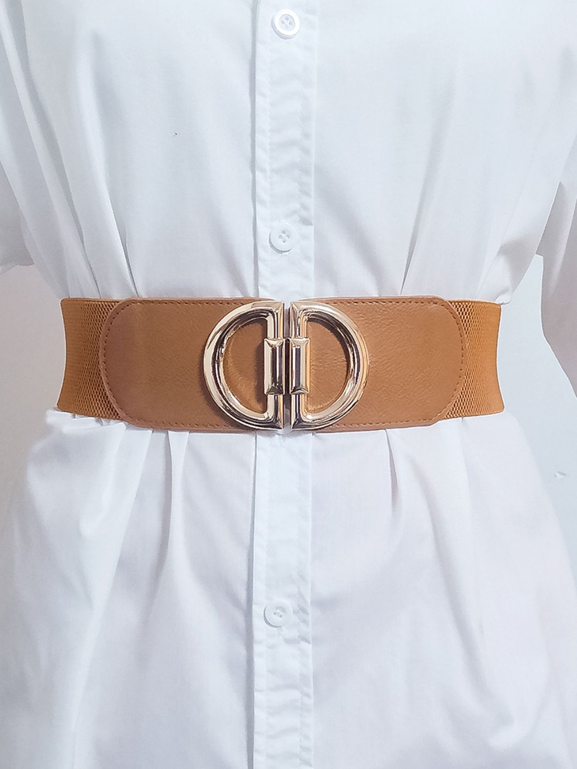 Women's D Buckle Elastic Belt