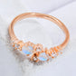 Women's Natural Moonstone and Zircon Open Ring