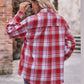 Plaid Dropped Shoulder Longline Shirt