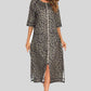 Printed Slit Night Dress with Pockets