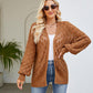 Openwork Open Front Lantern Sleeve Cardigan