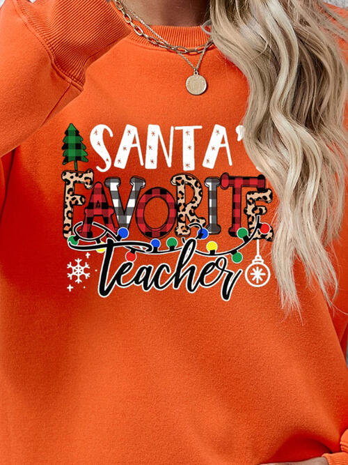 Christmas Themed Letter Graphic Sweatshirt