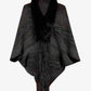 Open Front Fringe Hem Poncho