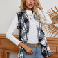 Plaid Open Front Vest