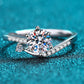 1 Carat Moissanite 925 Sterling Silver Bypass Ring 💜