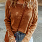 Beauteous Long Raglan Sleeve Round Neck Top